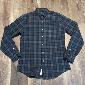 Polo Ralph Lauren Slim Fit Blackwatch Buttondown Shirt M Green Blue Black